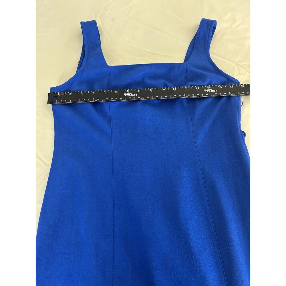 Vintage Y2K Resort wear Sun dress Midi Blue Sz 8 Coastal Core Beach dress - Picture 8 of 11